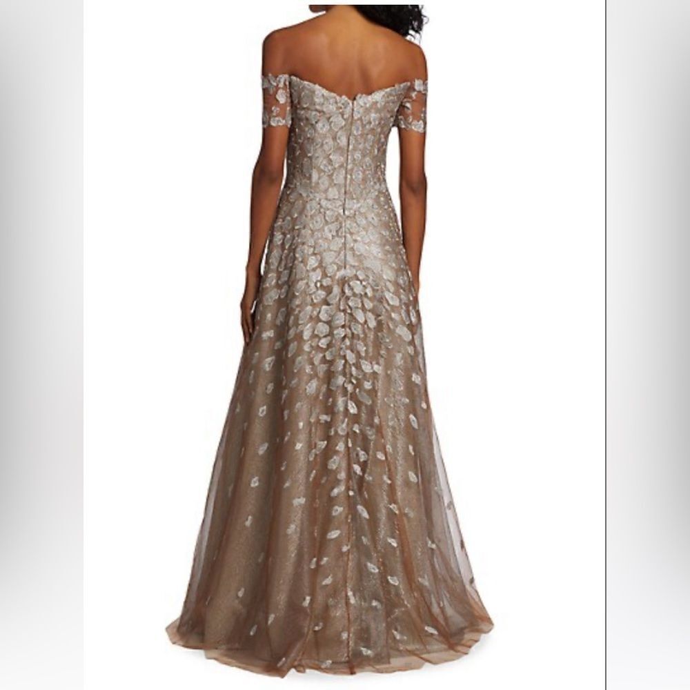 RENE RUIZ OFF SHOULDER CHAMPAIGN GOWN - Picture 3 of 4